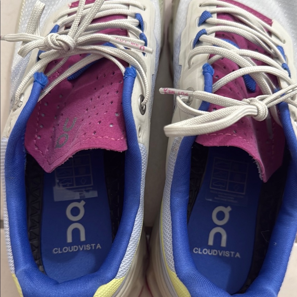 On Running Women's White, Blue & Pink Cloudswift Sneakers - Picture 8 of 8